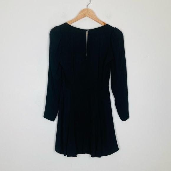 Reformation Milla black long sleeve bustier neckline fit and flare dress. Size 4 - Picture 3 of 5